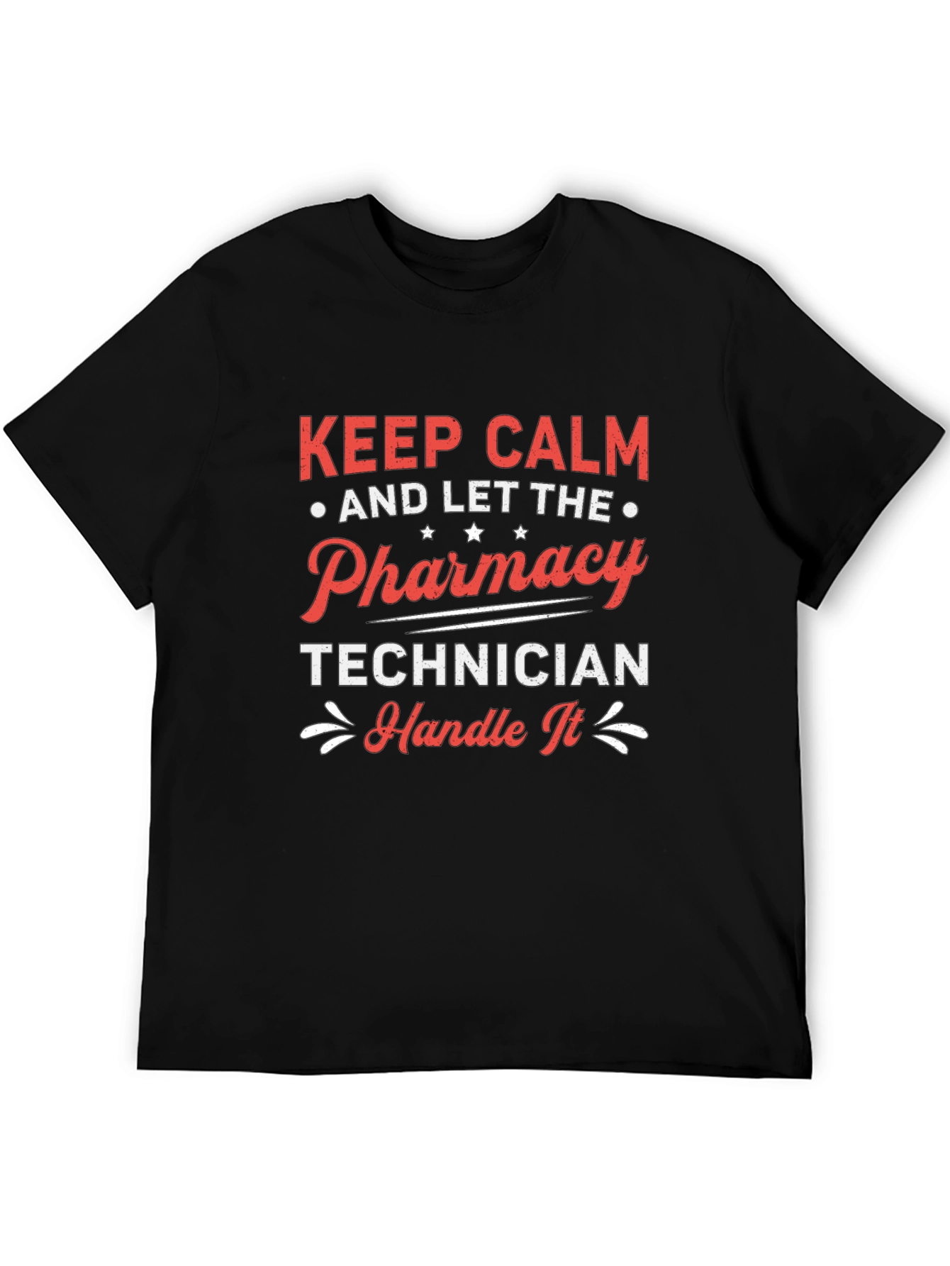 Keep Calm Pharmacy Technician Black T-Shirt