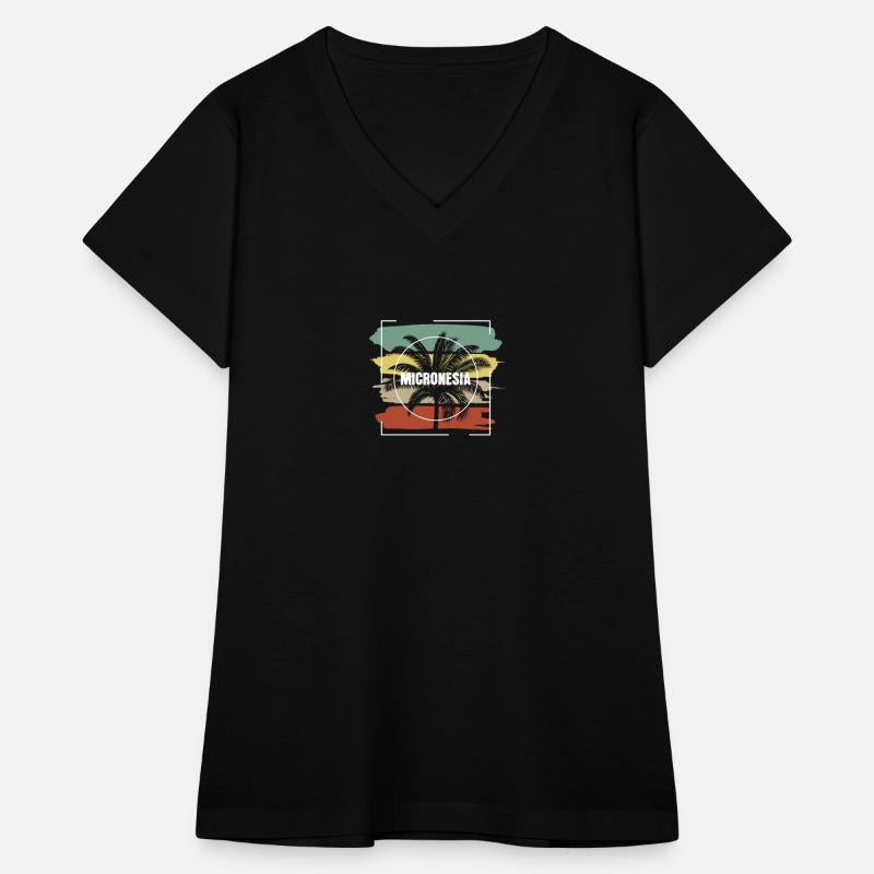 Micronesia Artistic Palm Tree Retro