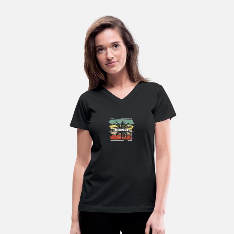 Micronesia Artistic Palm Tree Retro