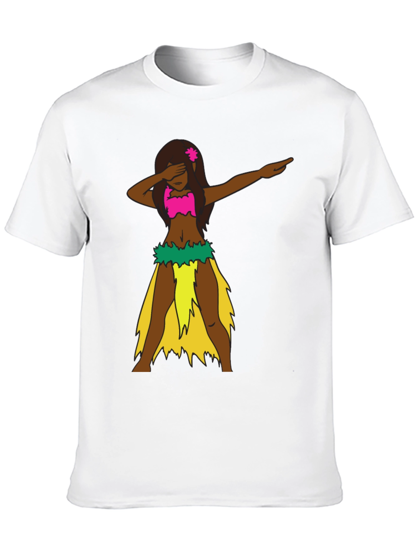 Dabbing Hula Girl Graphic Tee - Trendy & Unique!