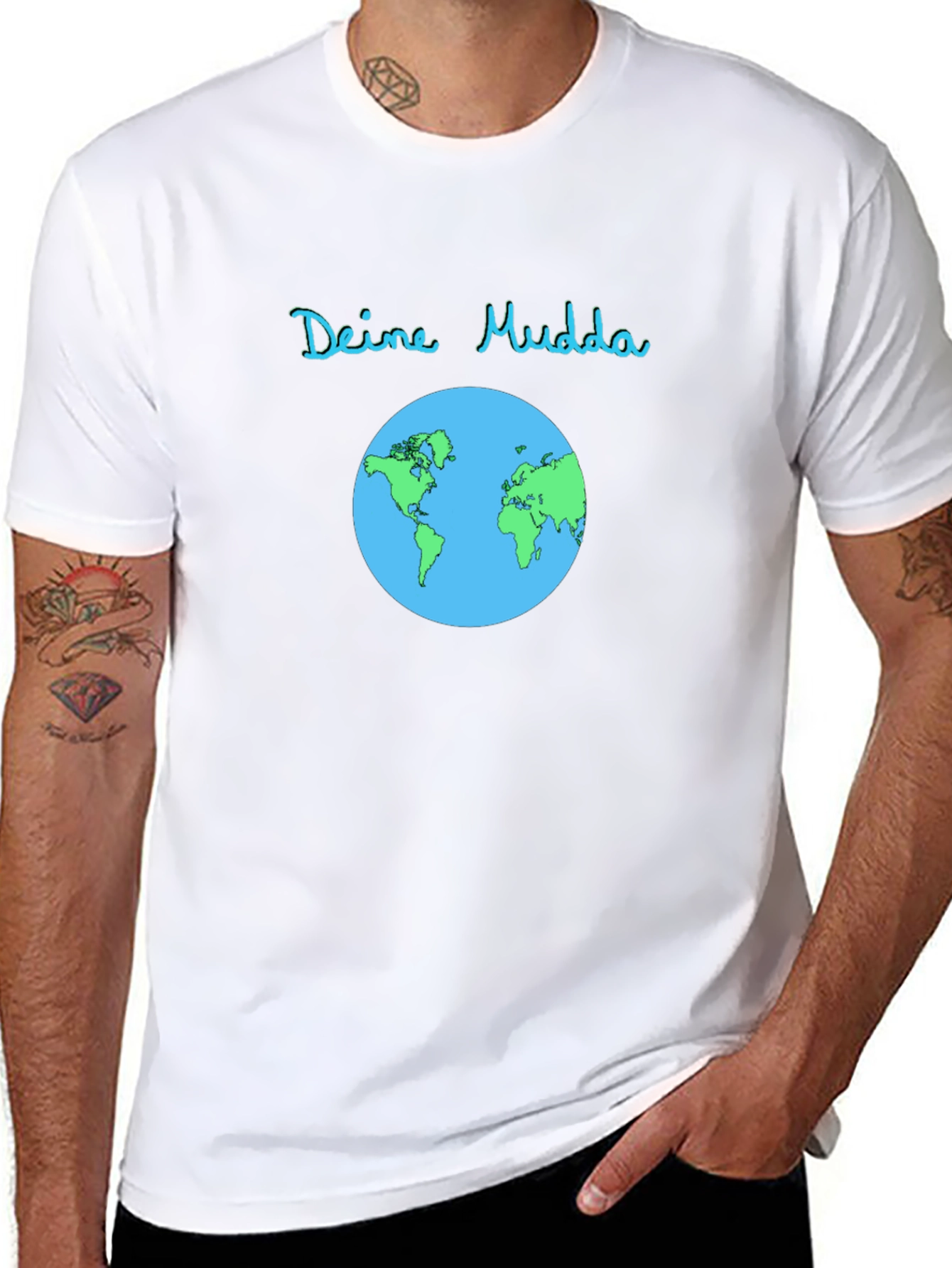 Deine Mudda Earth Graphic T-Shirt - Black