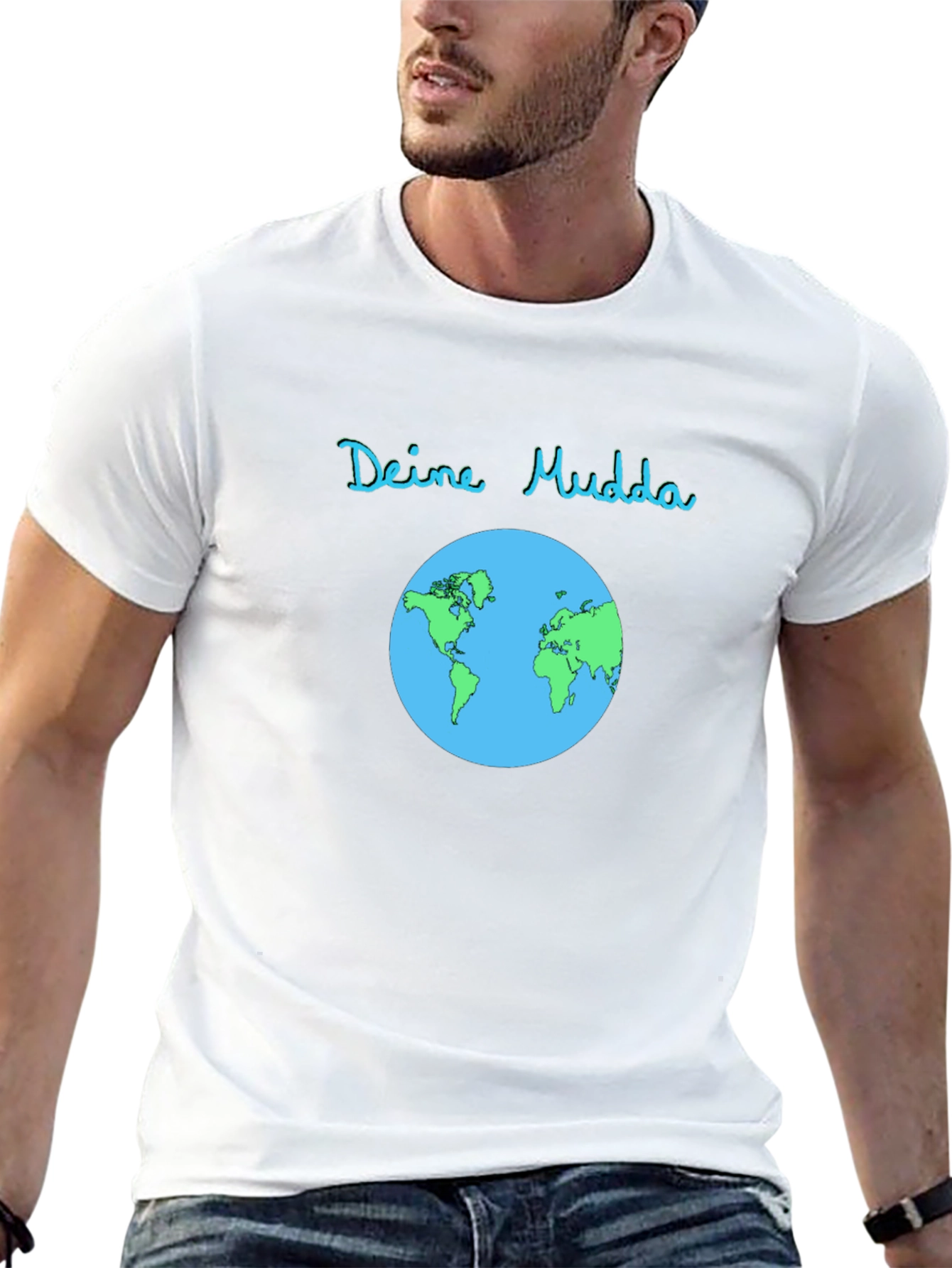 Deine Mudda Earth Graphic T-Shirt - Black