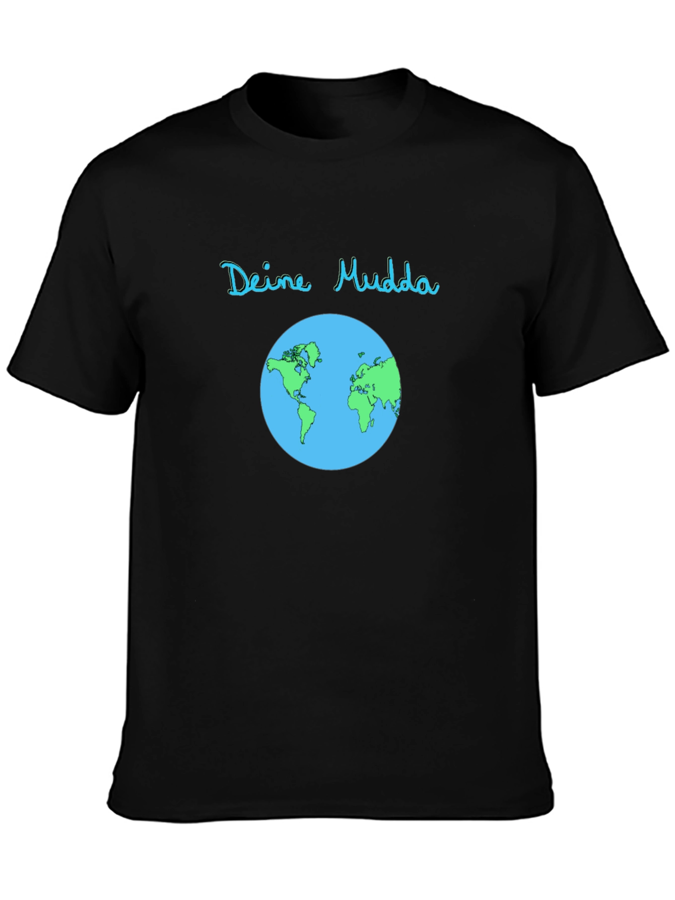 Deine Mudda Earth Graphic T-Shirt - Black