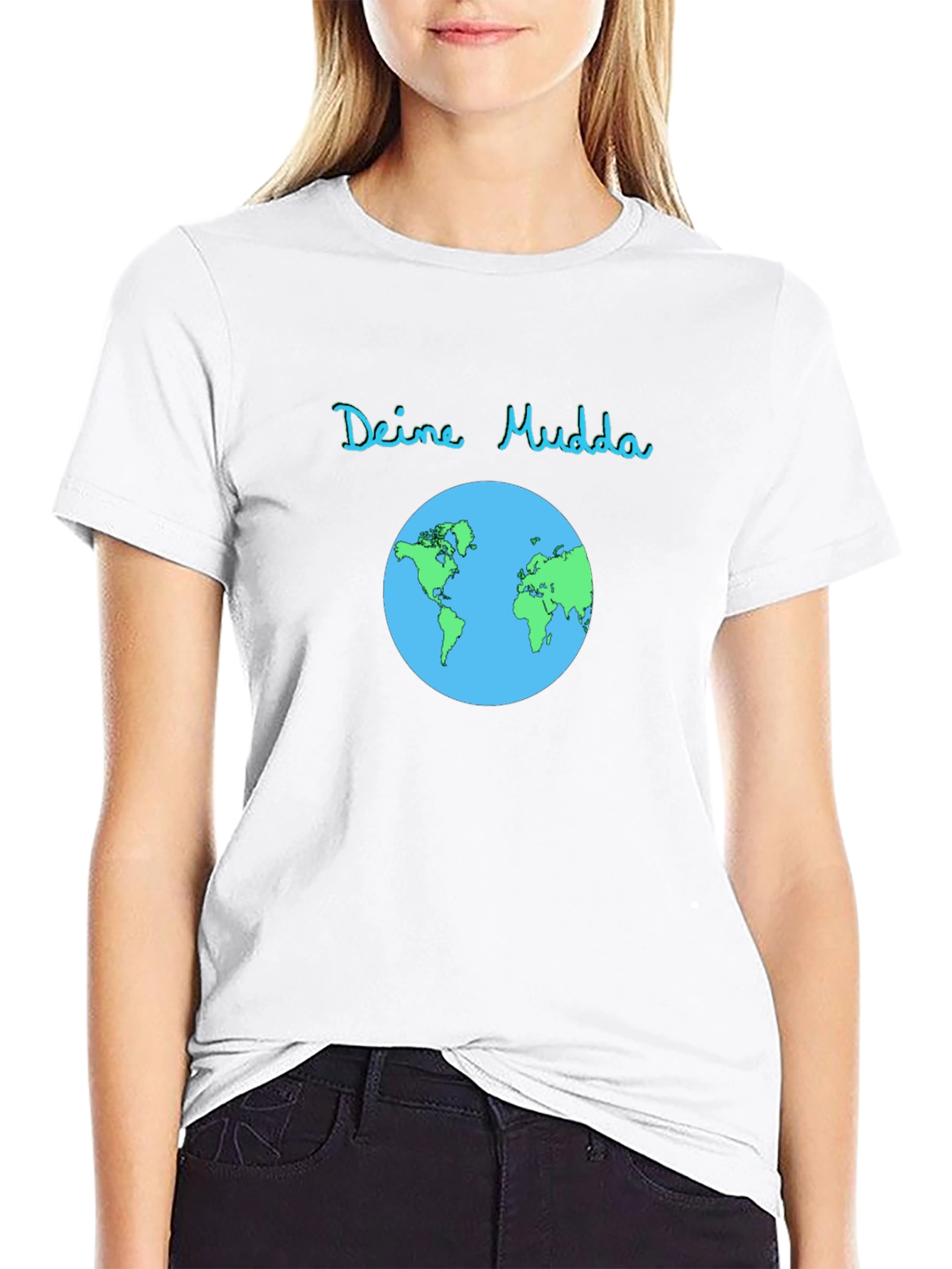 Deine Mudda Earth Graphic T-Shirt - Black