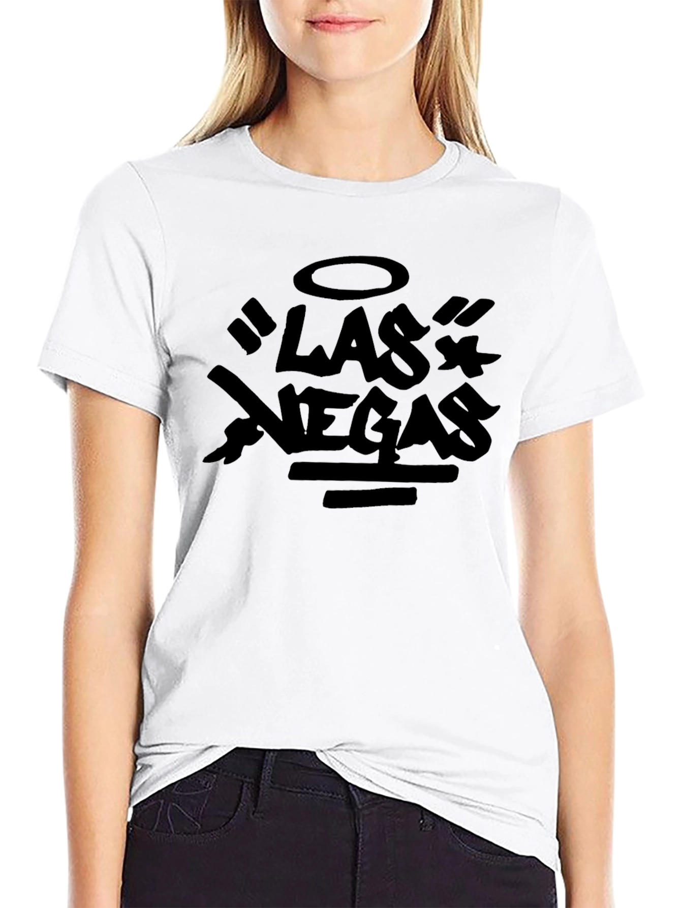 Las Vegas Graphic Print Crew Neck T-Shirt