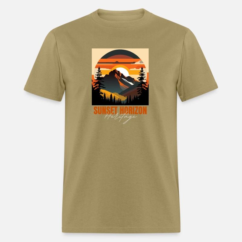 Mountain Illustration T-shirt sunset horizon