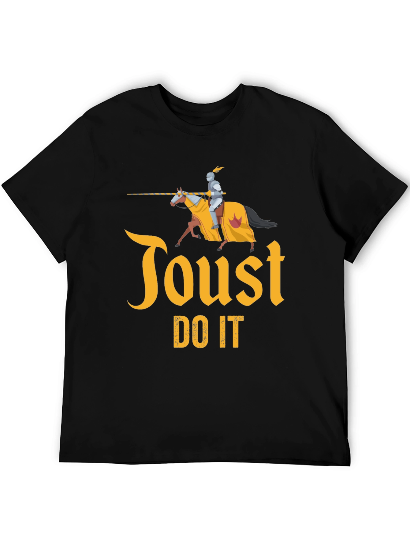 Toust Do It Black T-Shirt Medieval Knight Jousting