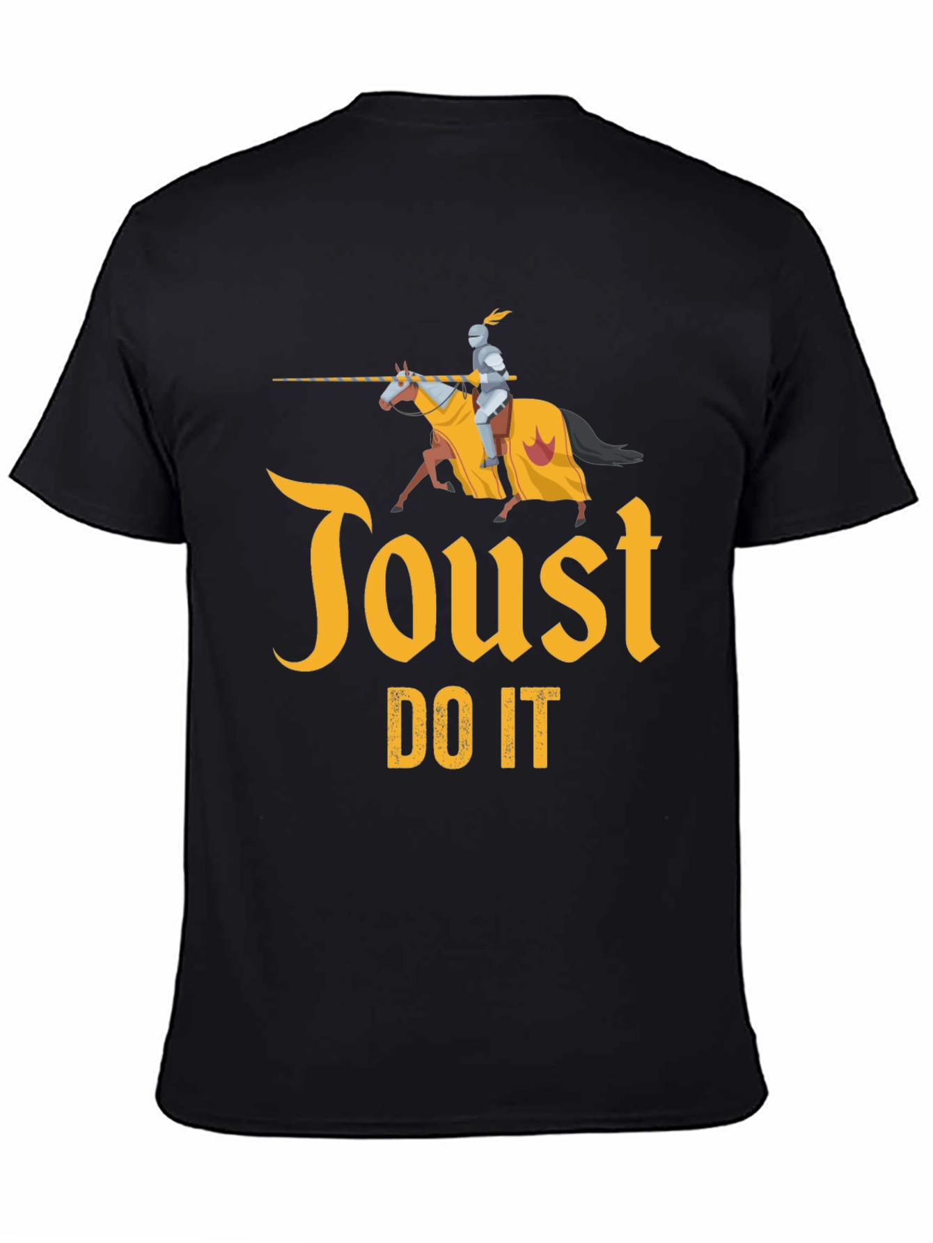 Toust Do It Black T-Shirt Medieval Knight Jousting