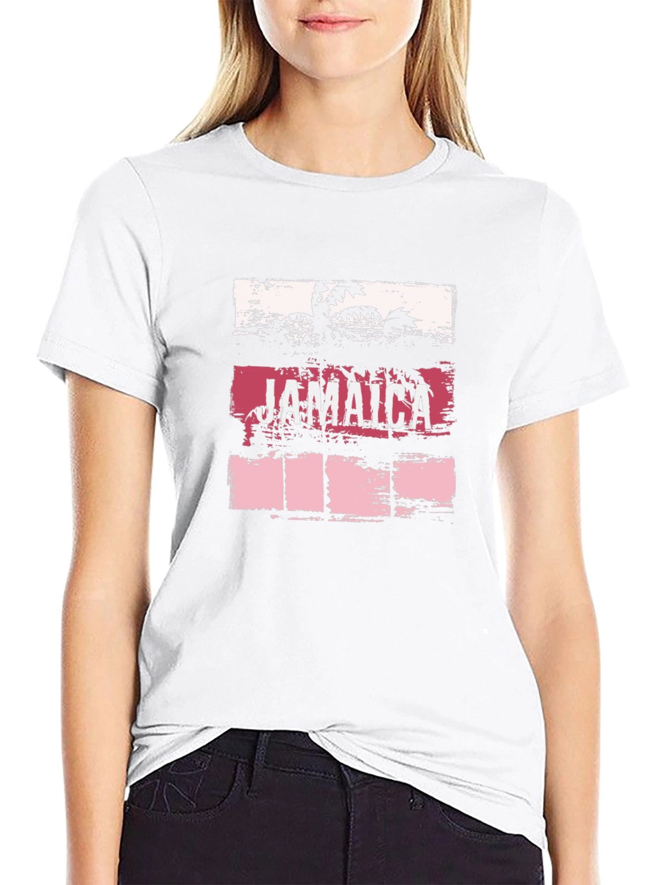 Jamaica Palm Graphic Tee - Tropical Vacation Shirt