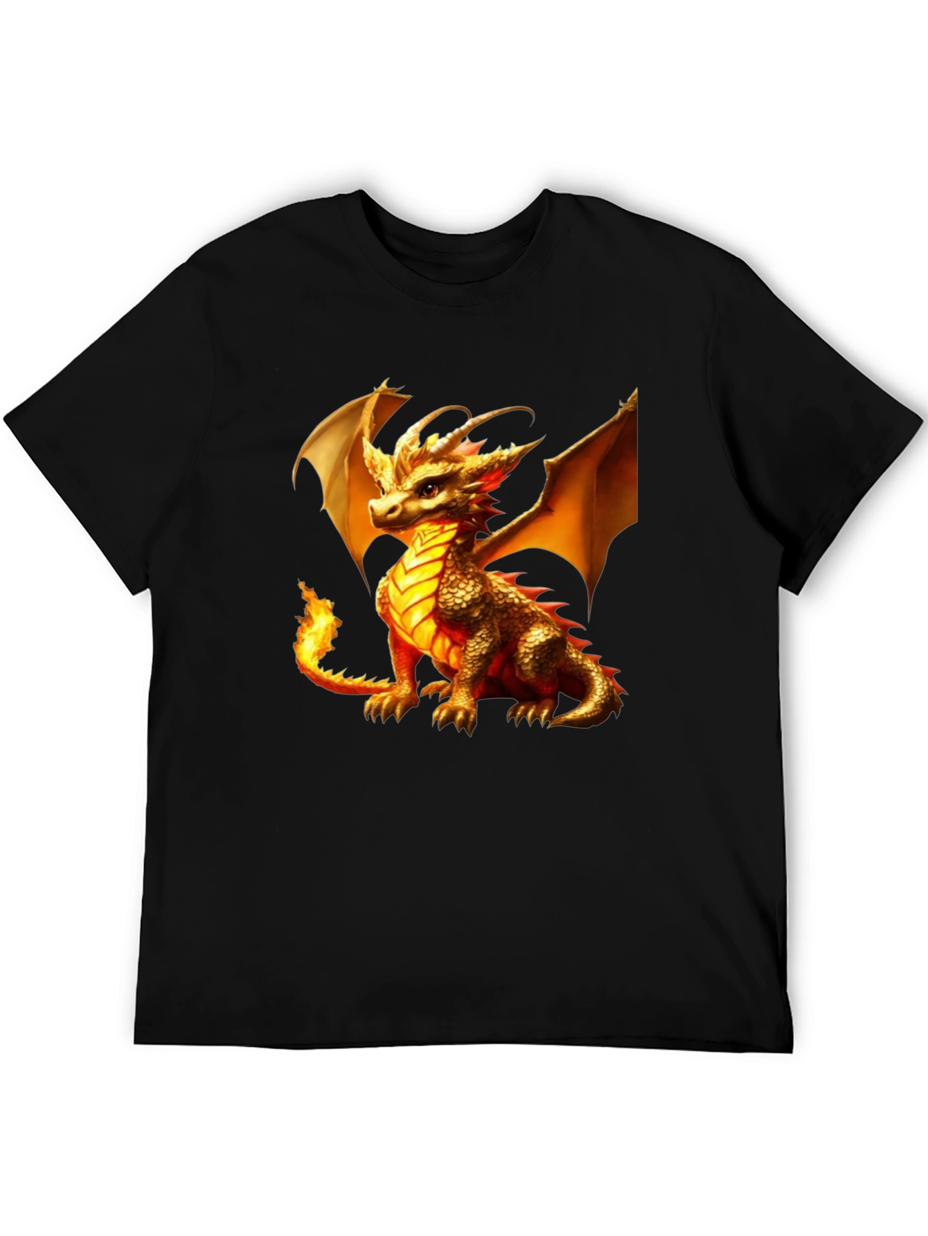 Fiery Dragon Graphic Tee - Fantasy Creature T-Shirt