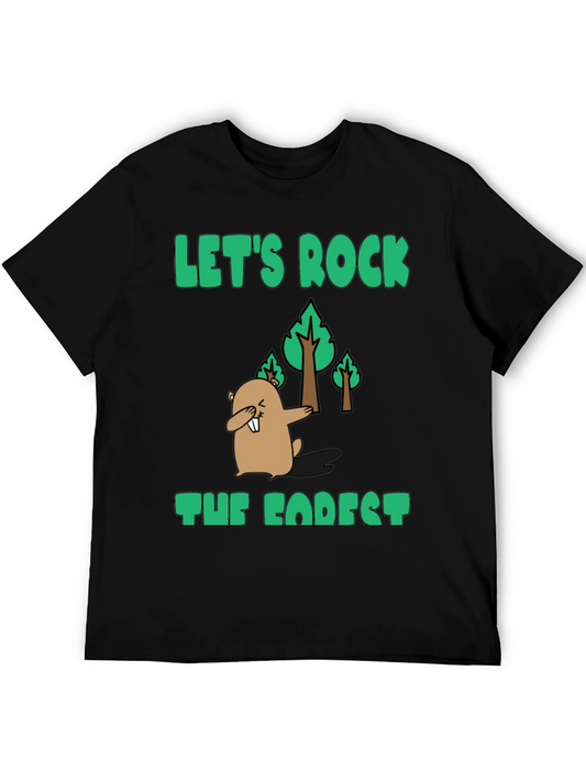 Lets Rock The Forest T-Shirt - Beaver Graphic Tee