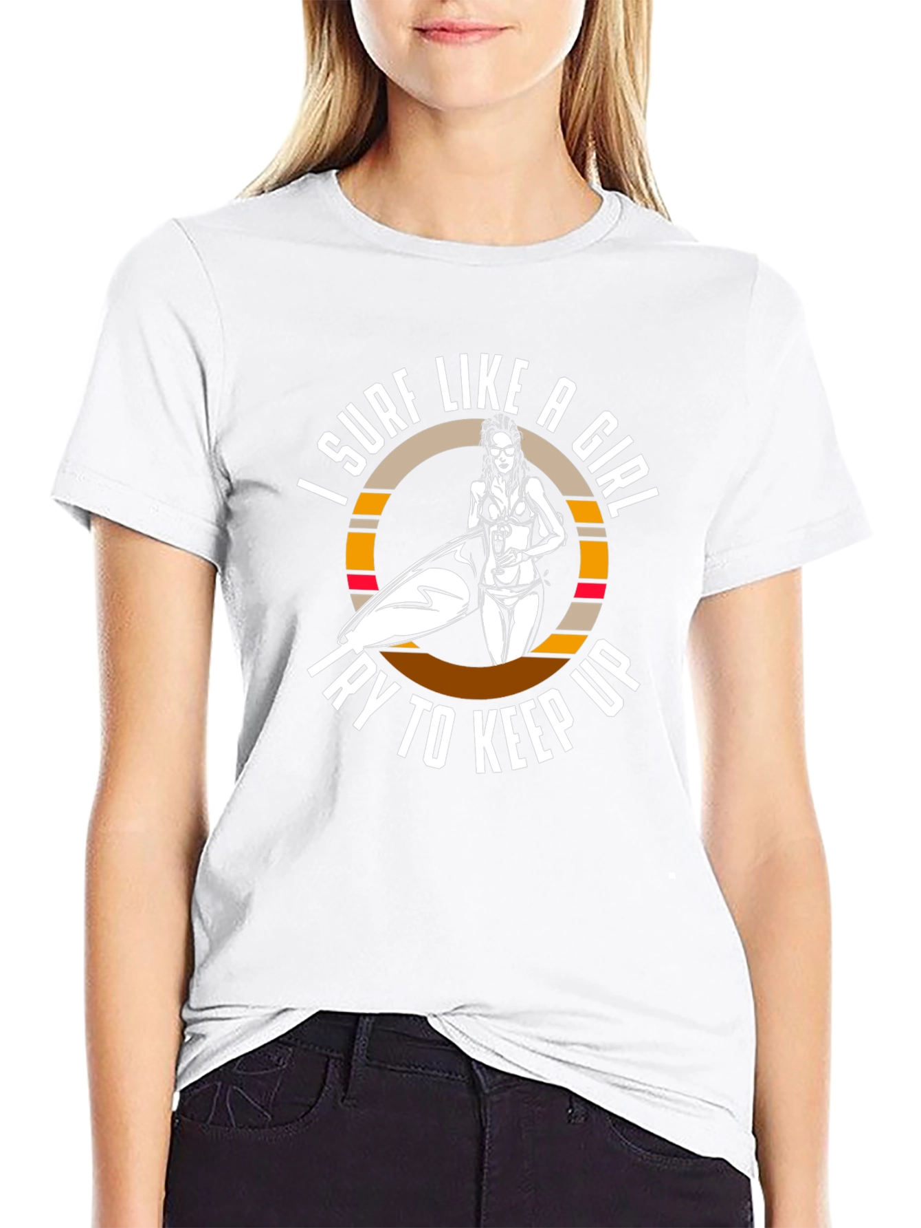 Surf Like A Girl T-Shirt - Black