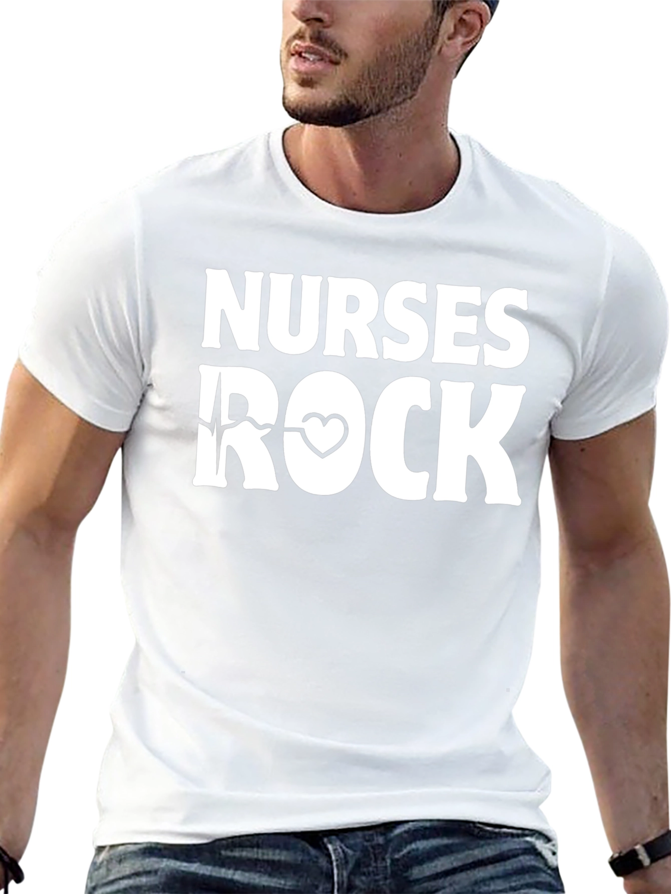 Nurses Rock Graphic T-Shirt - Black