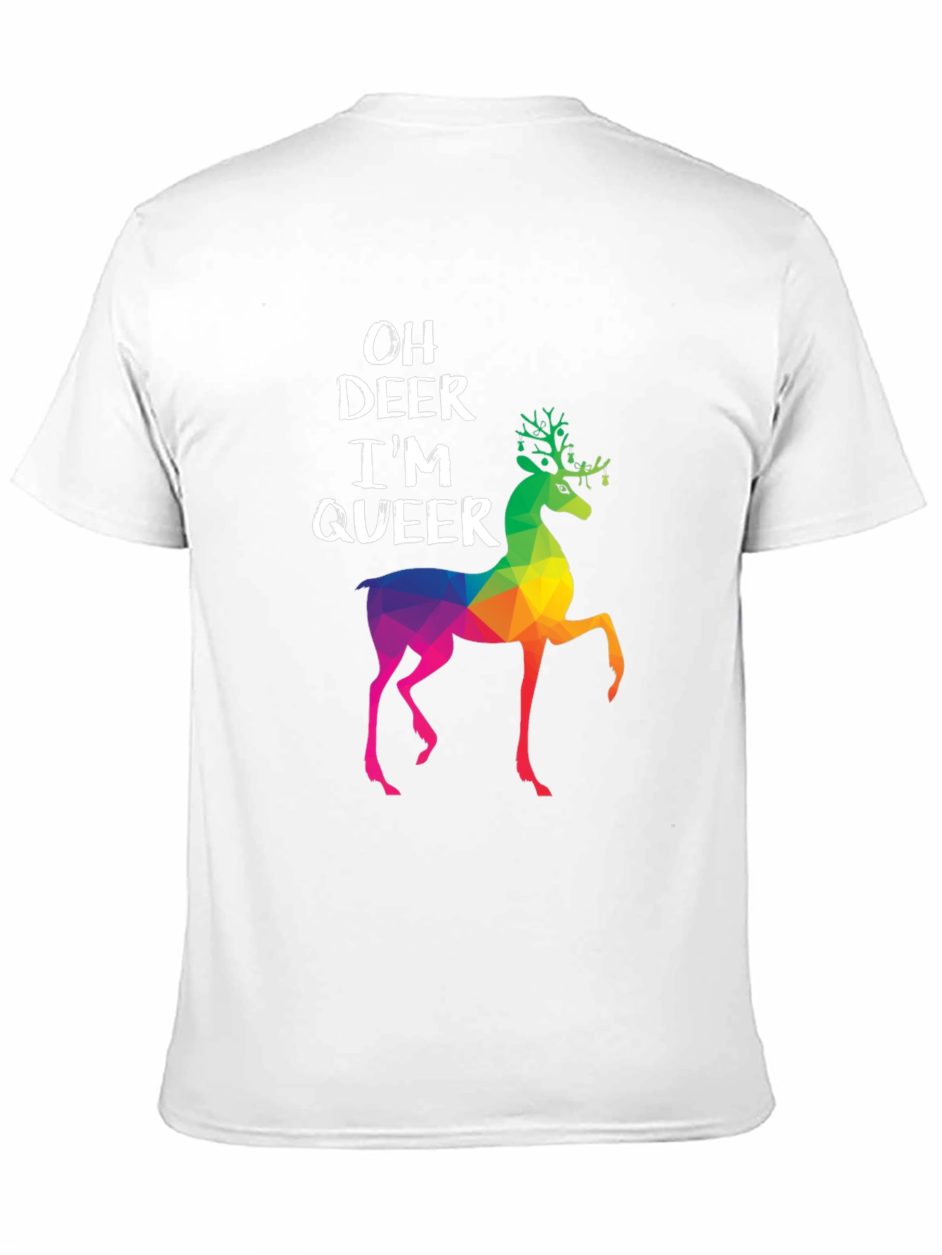 Oh Deer Im Queer T-Shirt - Rainbow Deer Graphic