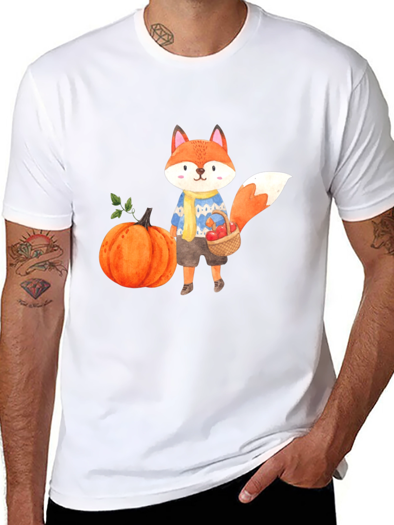 Cute Fall Fox Graphic T-Shirt - Unisex