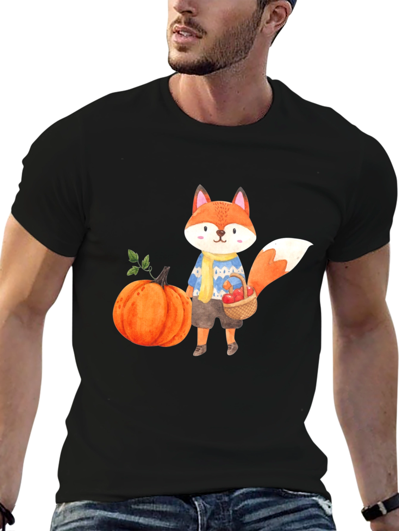 Cute Fall Fox Graphic T-Shirt - Unisex