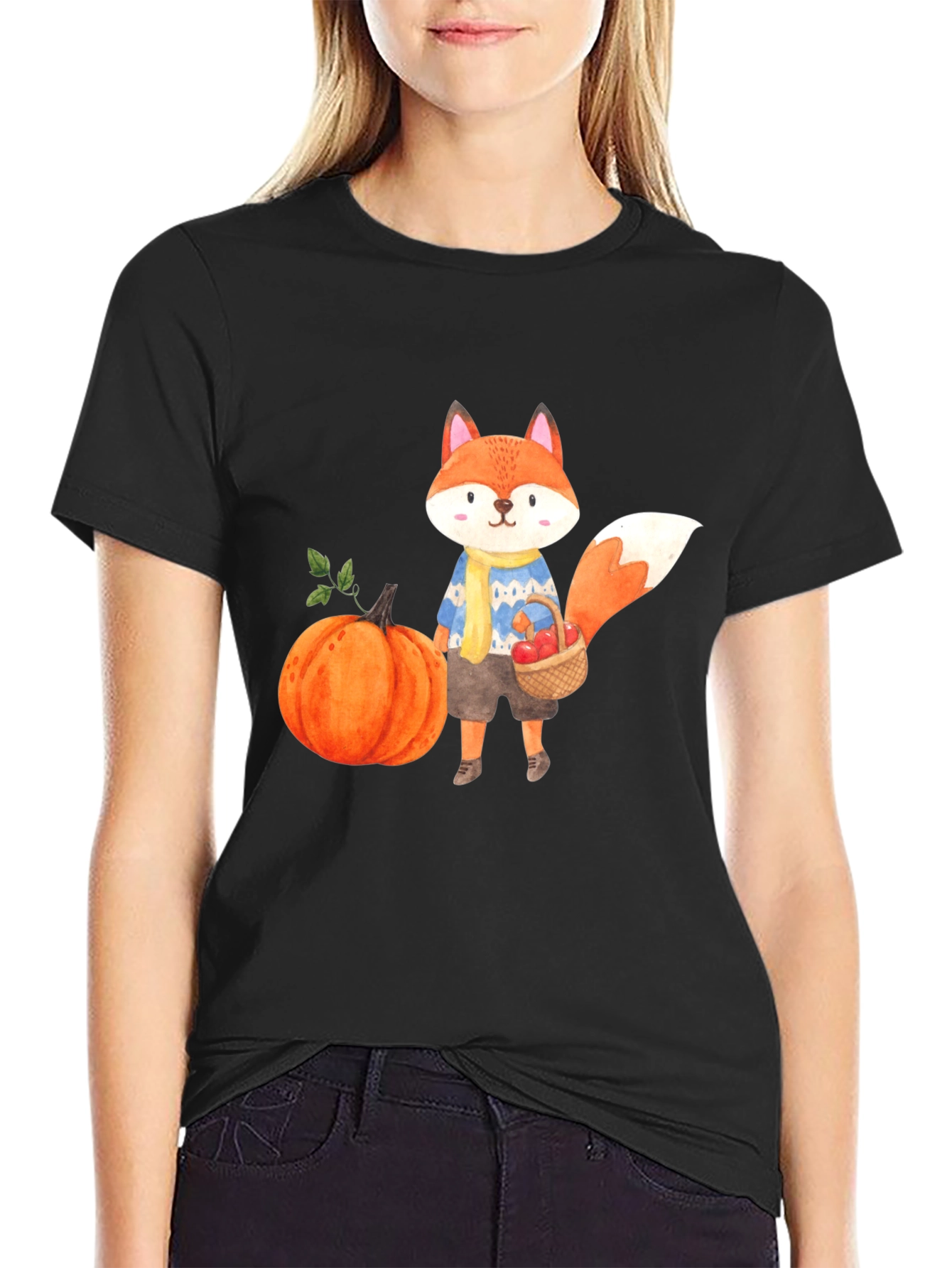 Cute Fall Fox Graphic T-Shirt - Unisex