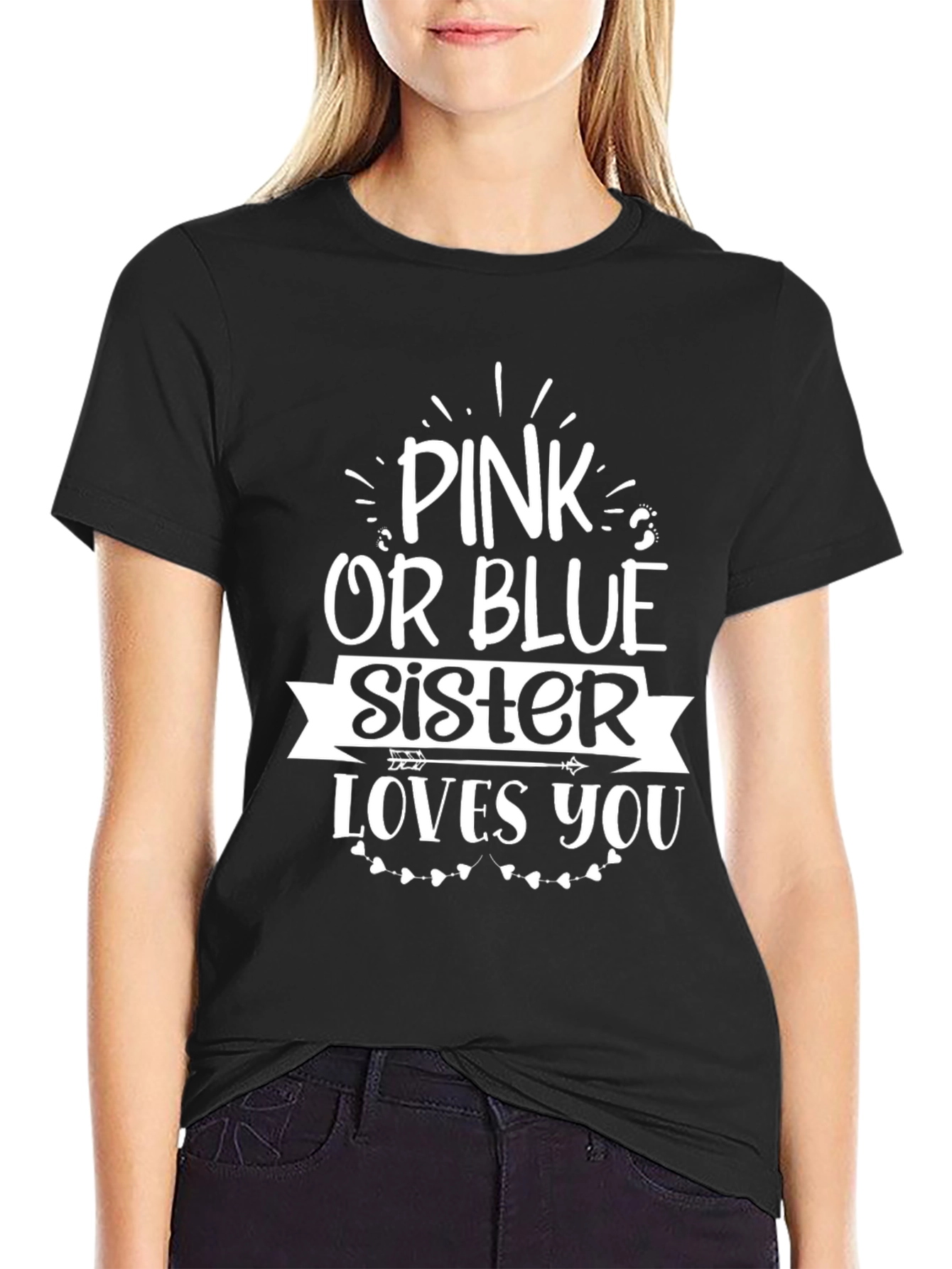 Pink or Blue Sister Loves You T-Shirt