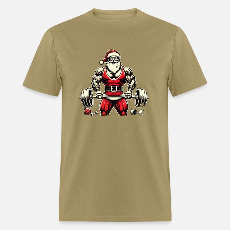 Muscular Santa Gym Lover T-Shirt – Bold Christmas