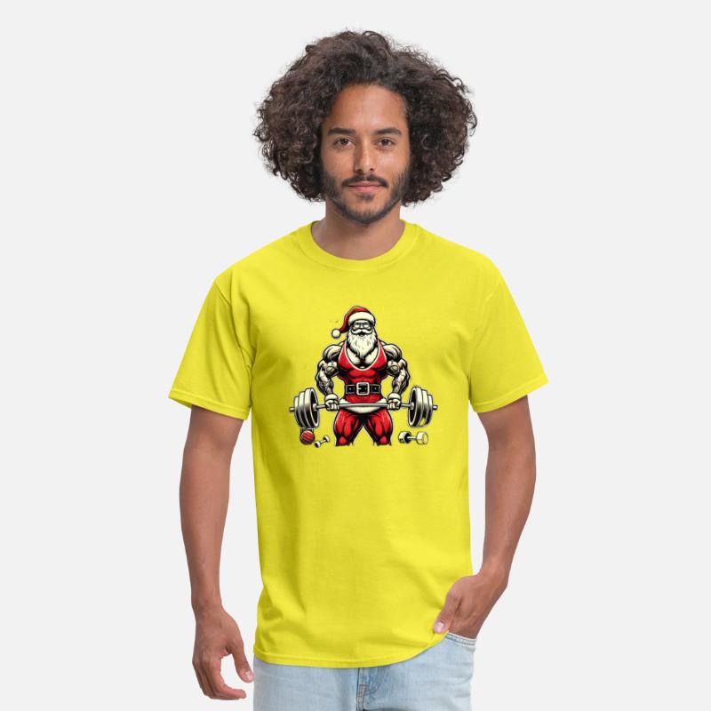 Muscular Santa Gym Lover T-Shirt – Bold Christmas