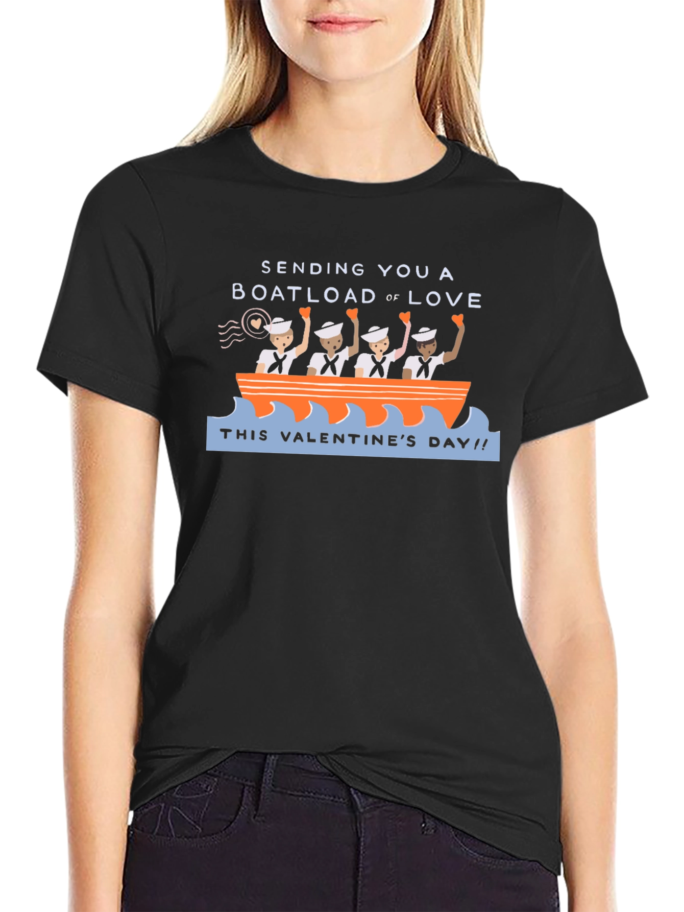 Valentines Day Boatload of Love Graphic T-Shirt