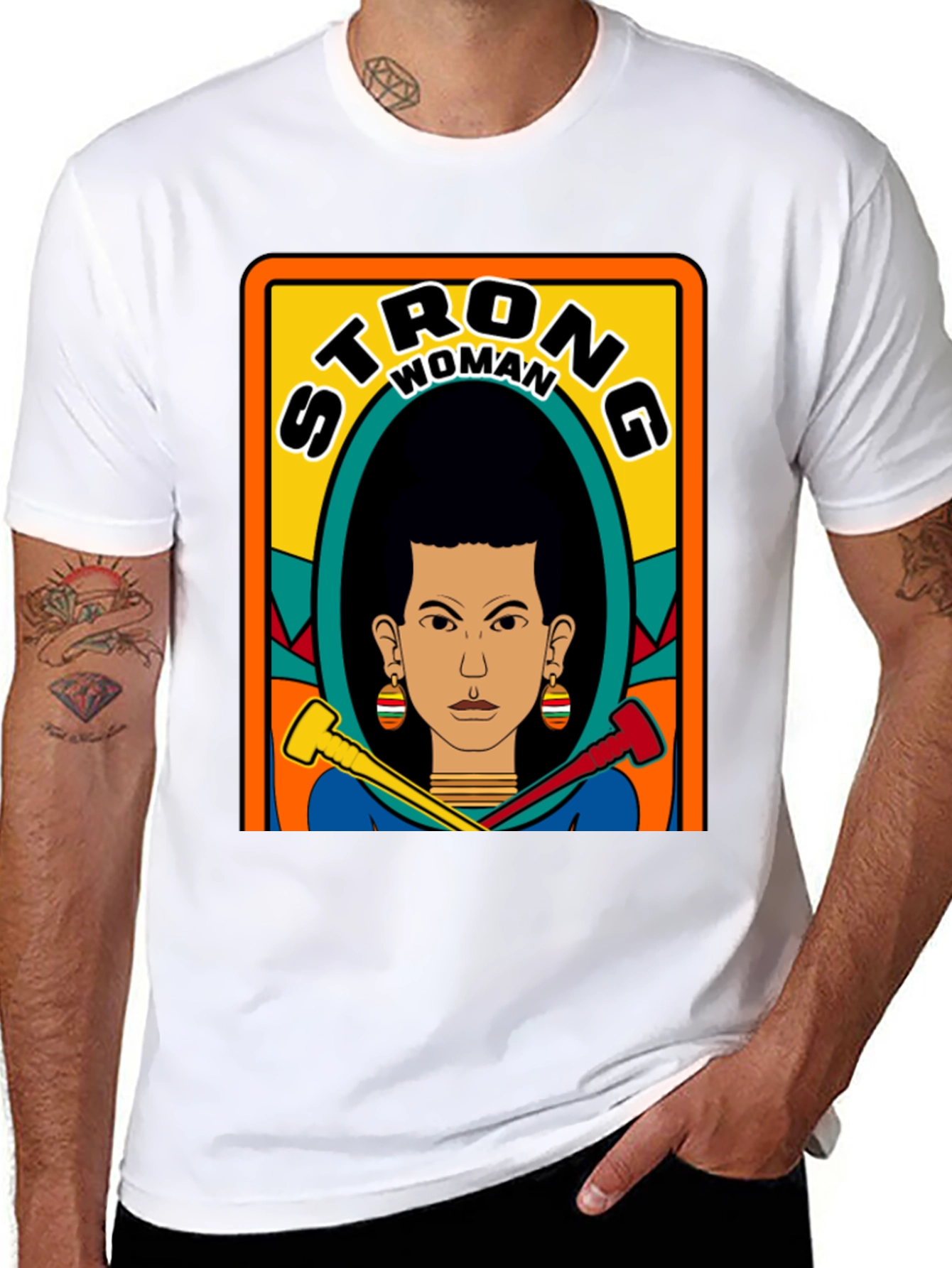 Strong Woman Graphic Tee - Black