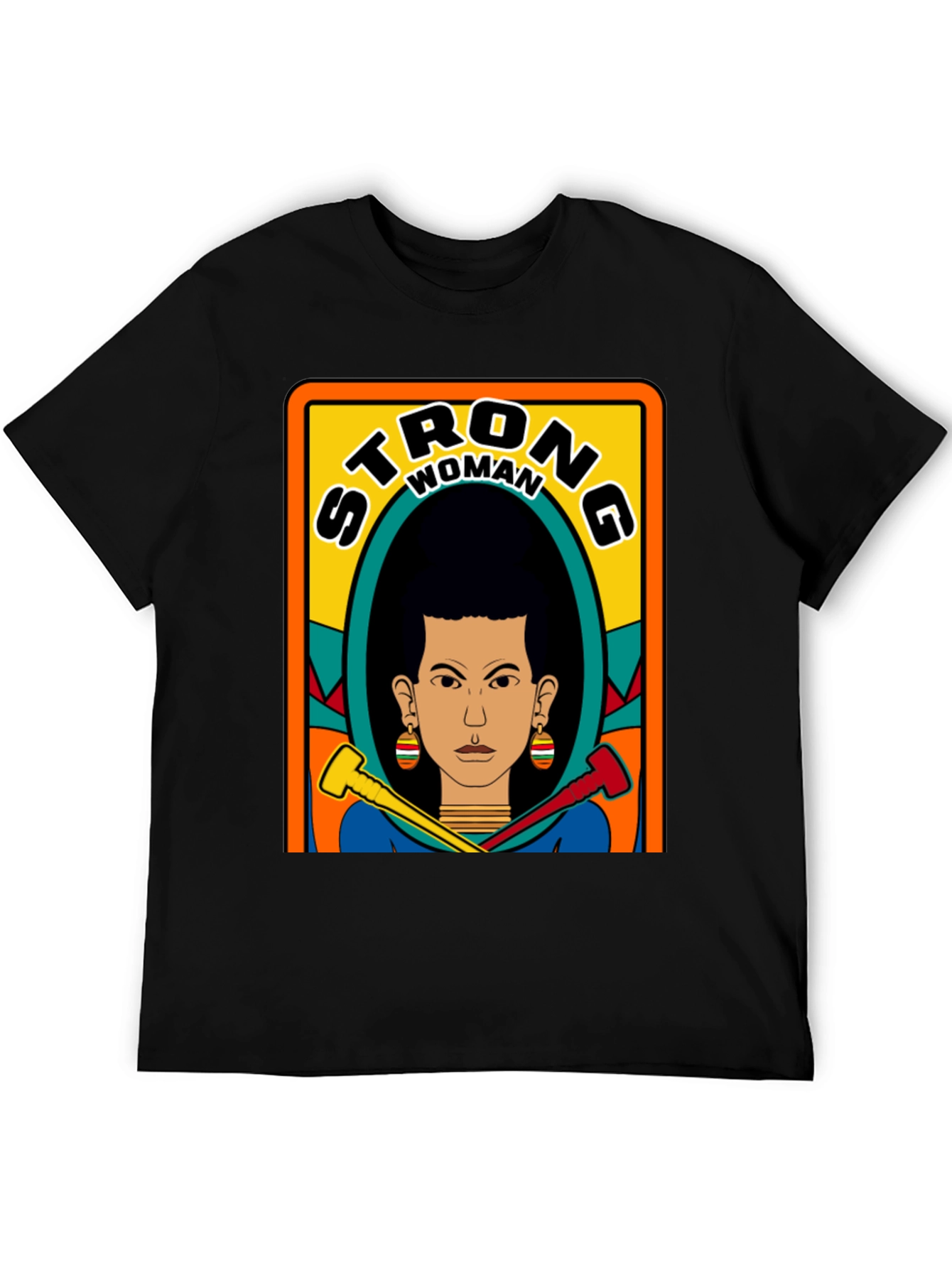 Strong Woman Graphic Tee - Black