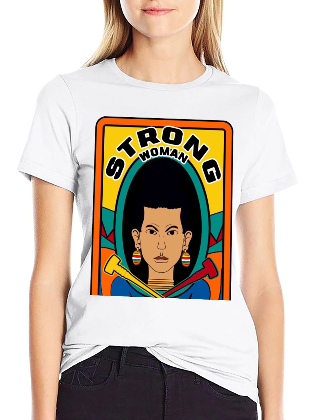 Strong Woman Graphic Tee - Black