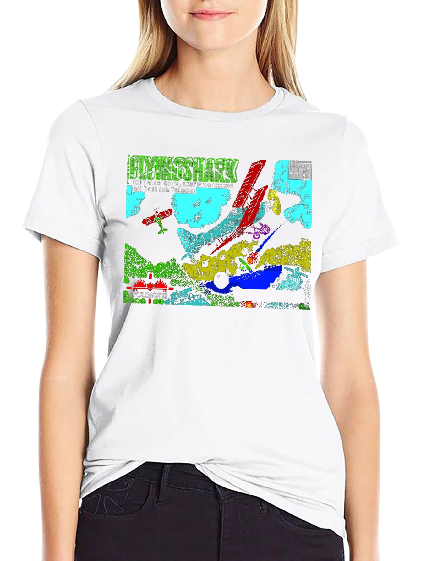 Flying Shark Retro Gaming Black T-Shirt