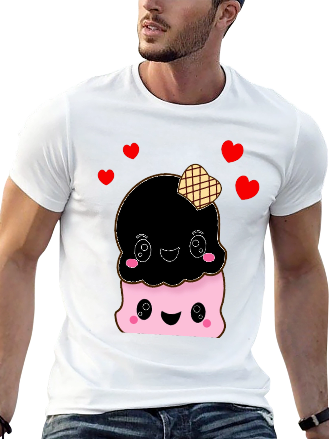 Cute Ice Cream T-Shirt - Kawaii Style Black Tee