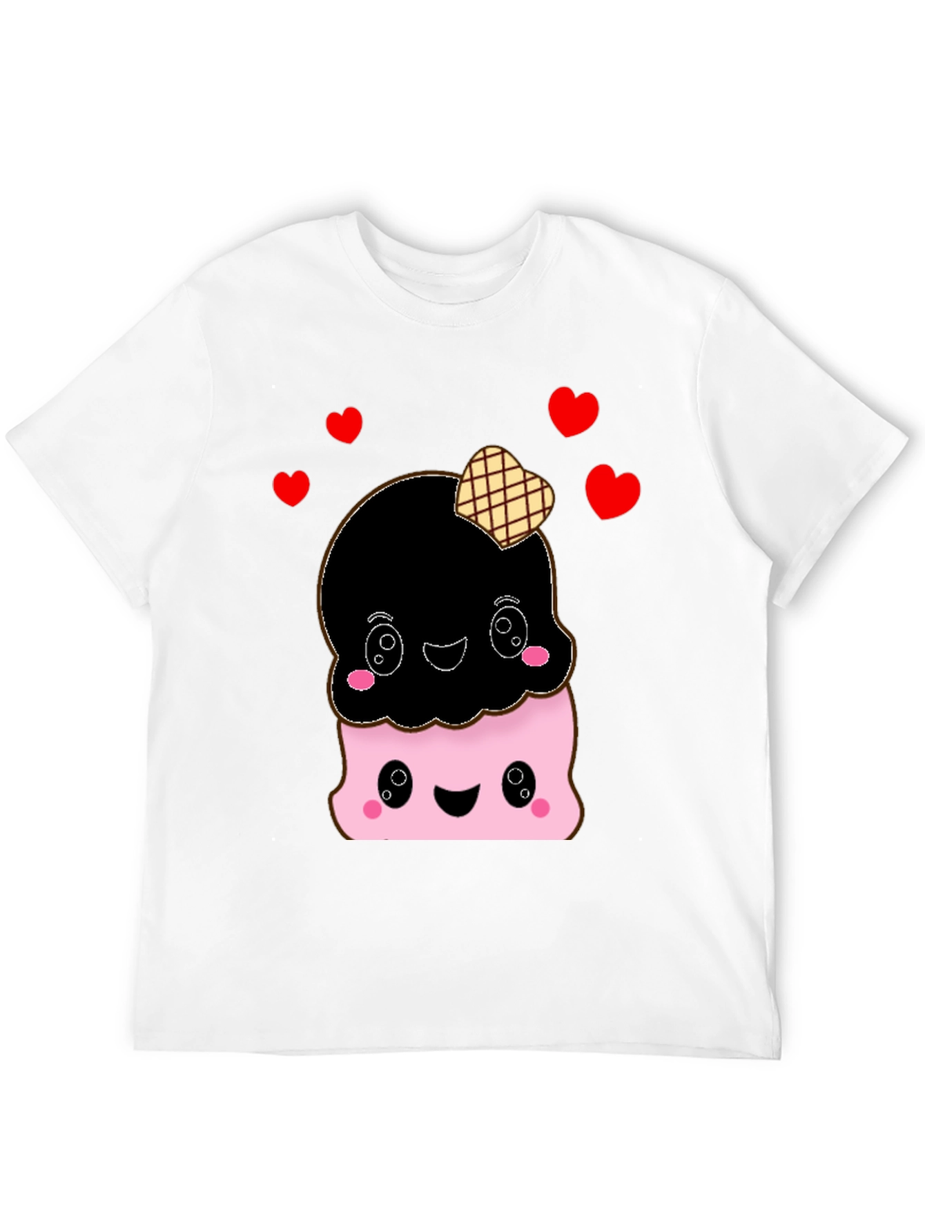 Cute Ice Cream T-Shirt - Kawaii Style Black Tee