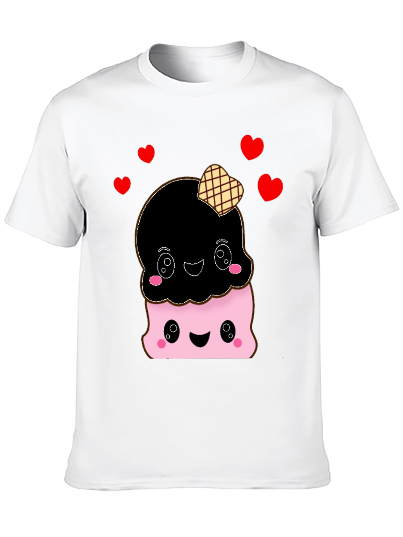Cute Ice Cream T-Shirt - Kawaii Style Black Tee