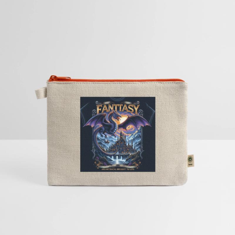 Mythical Dragon Over Fantasy Castle