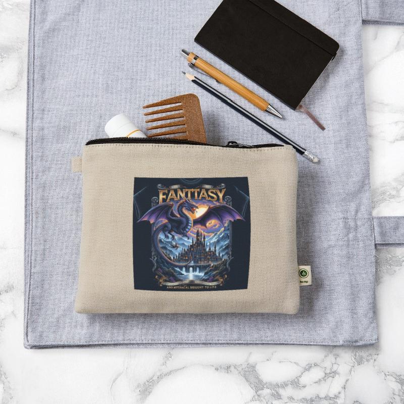 Mythical Dragon Over Fantasy Castle