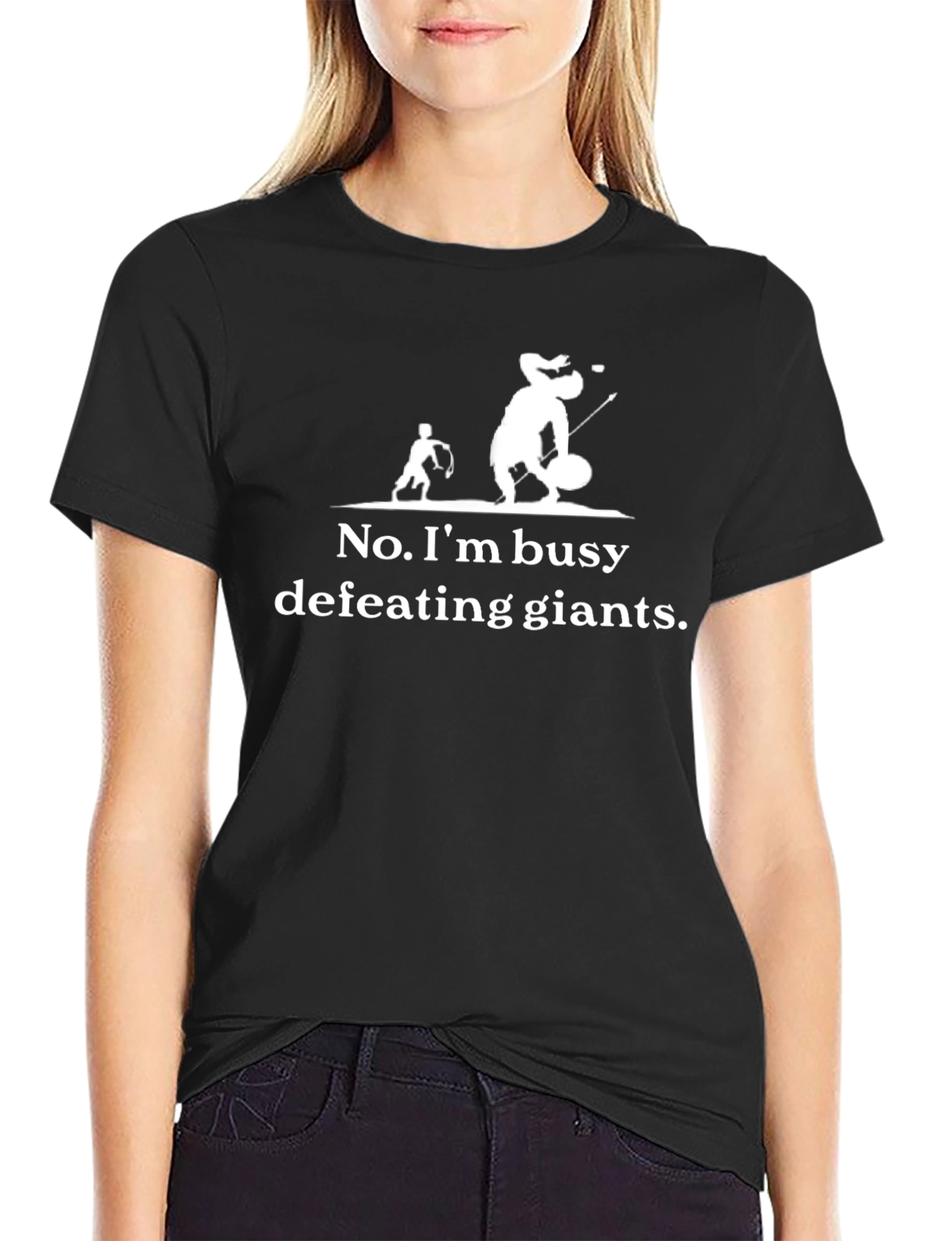 Defeating Giants Graphic Tee - Black