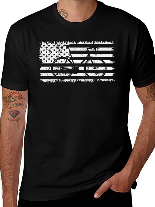American Flag Bicycle Graphic Tee