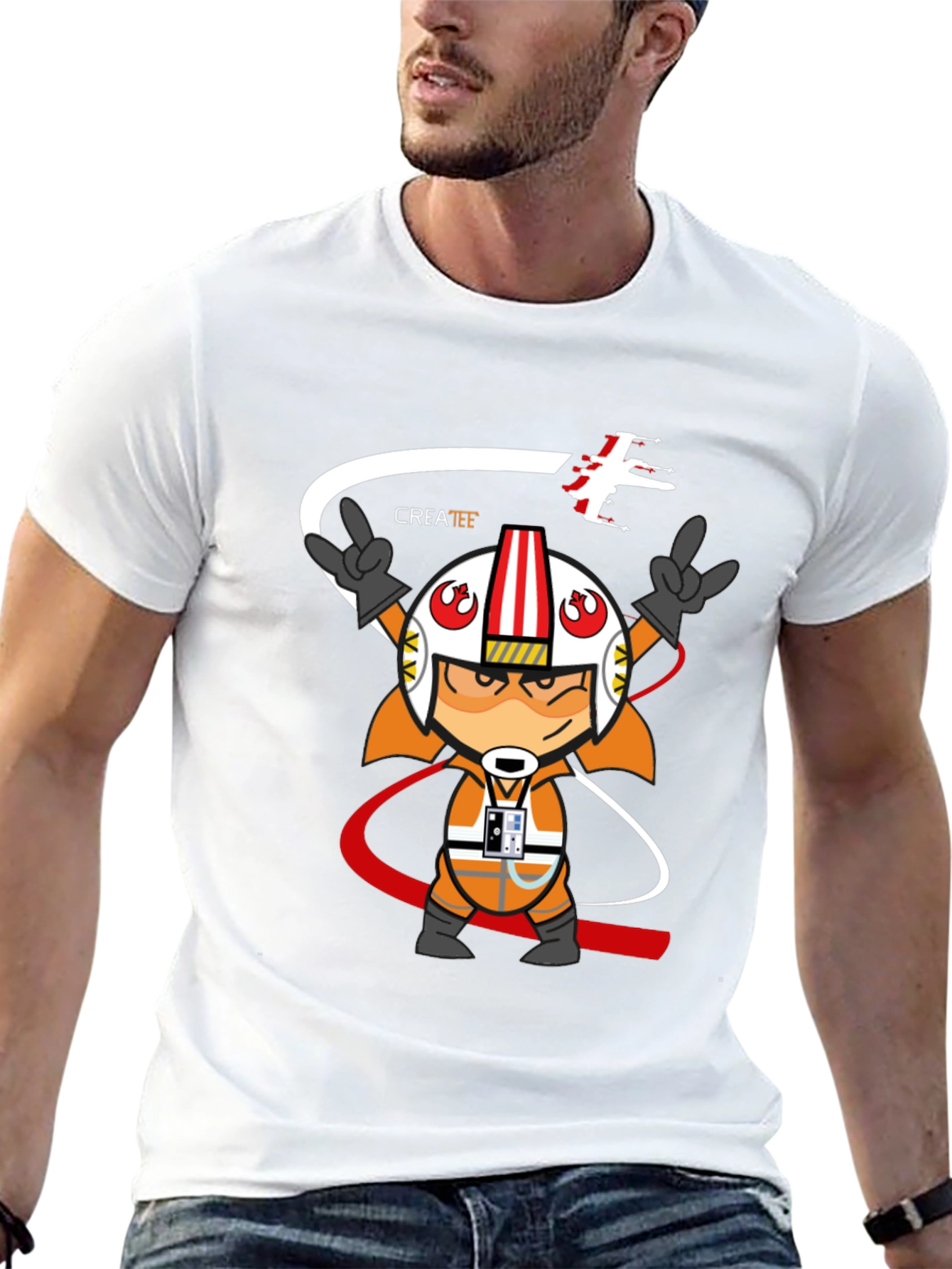 Star Wars Cartoon Pilot Black T-Shirt