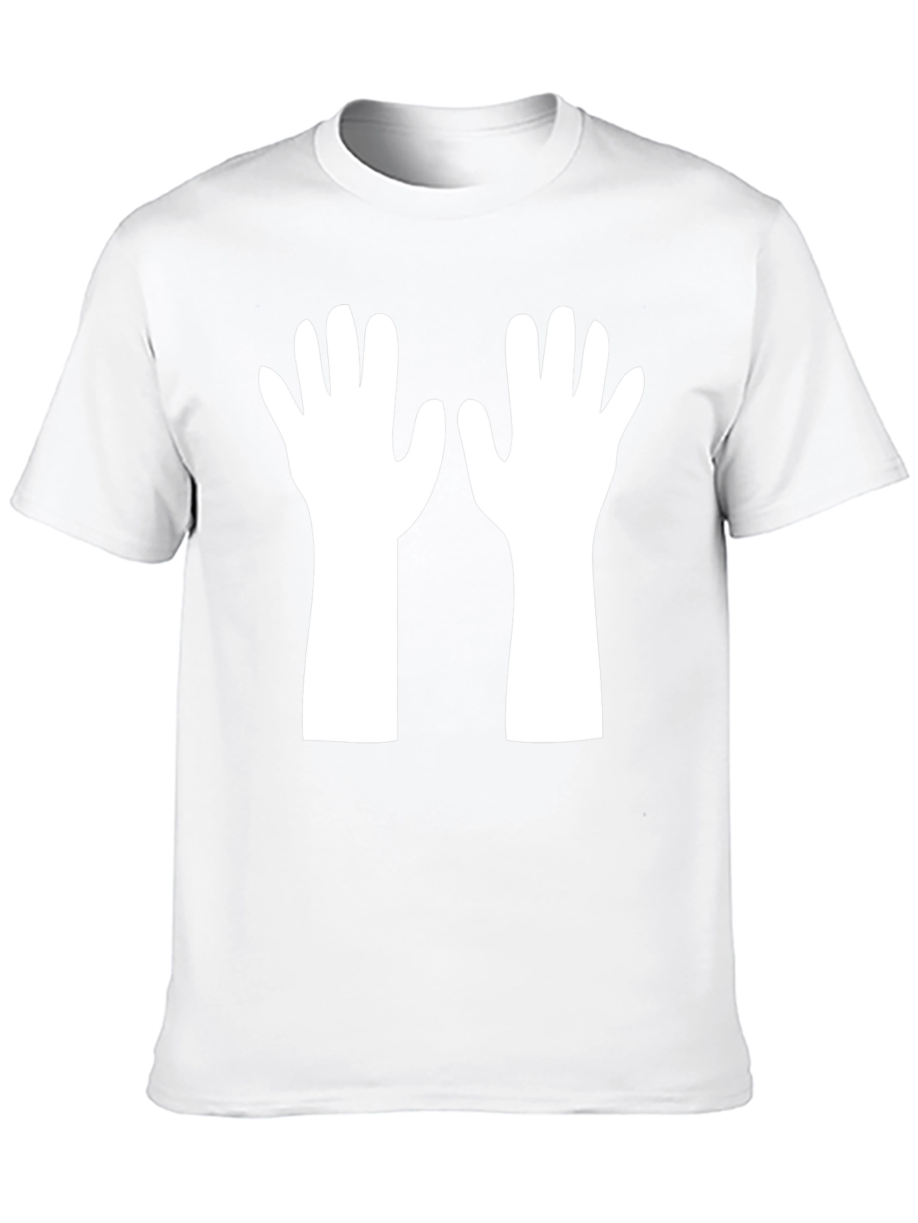 Black T-Shirt with White Hands Graphic