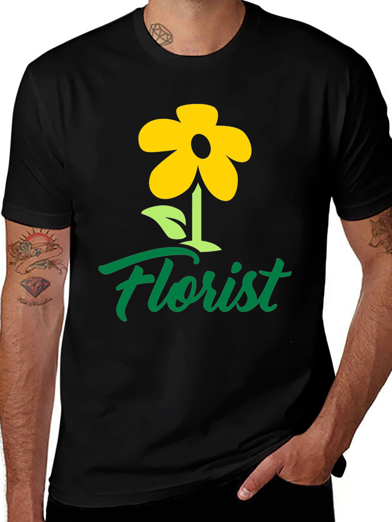 Florist T-Shirt - Yellow Flower Graphic