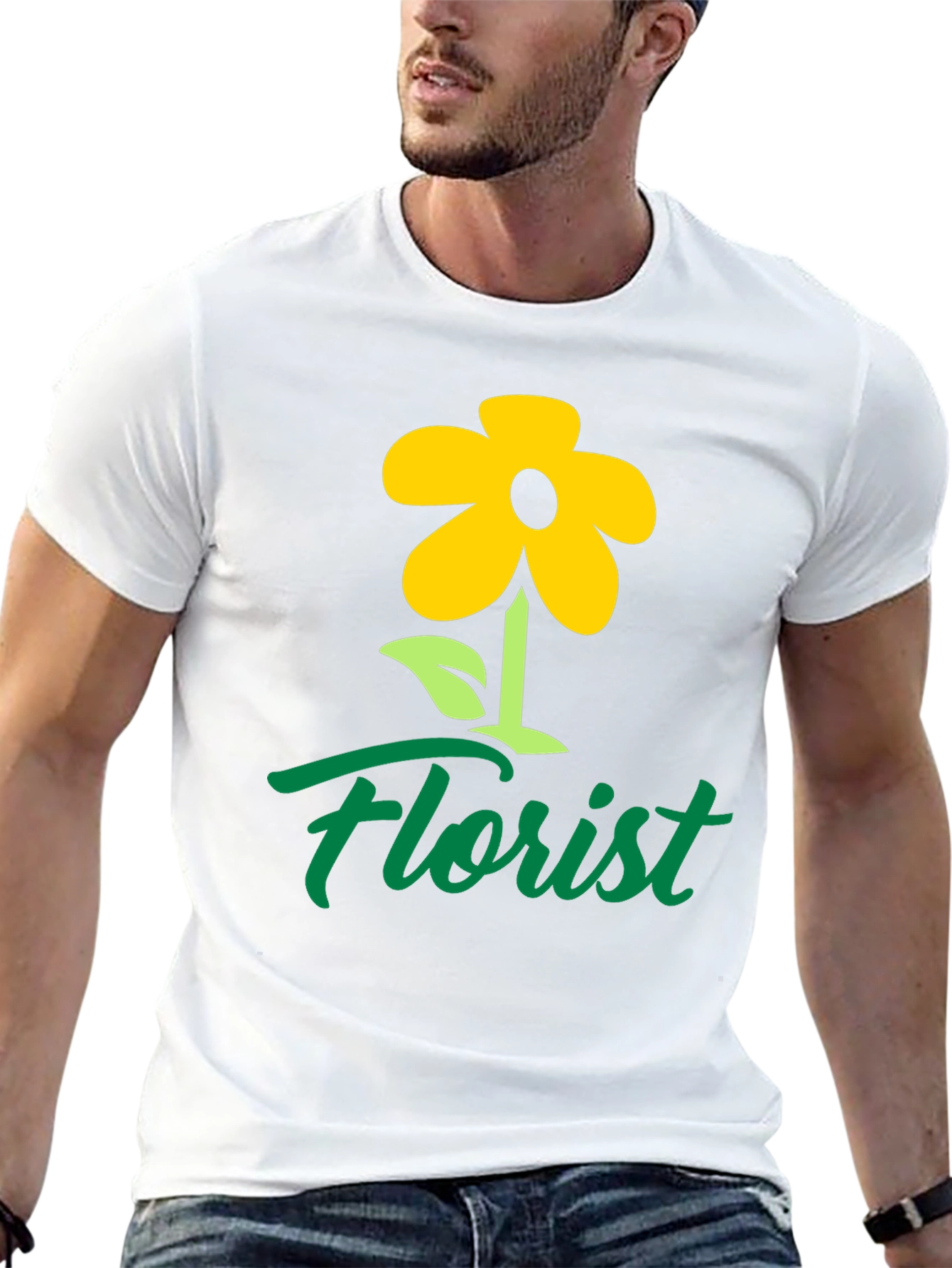 Florist T-Shirt - Yellow Flower Graphic