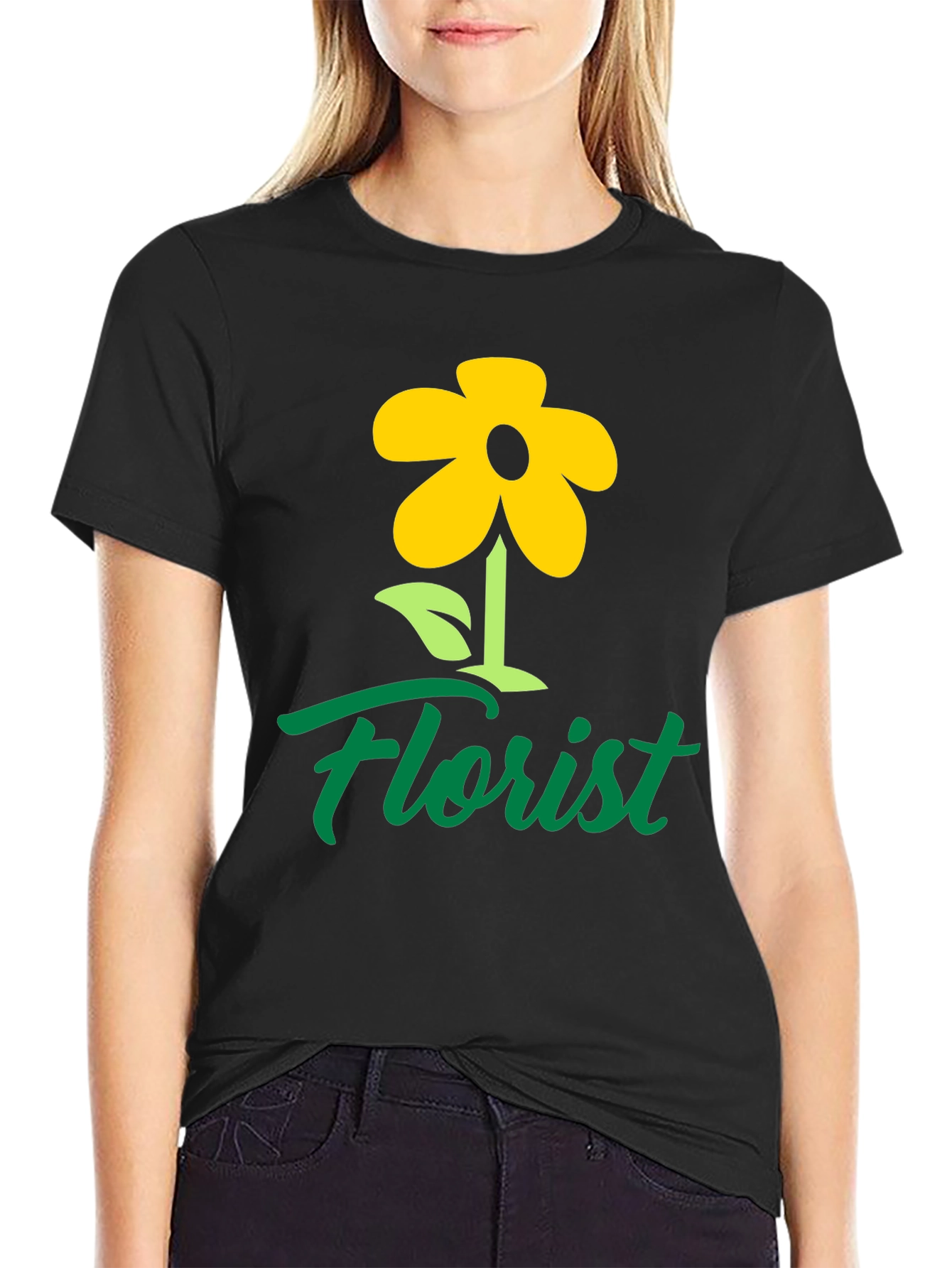 Florist T-Shirt - Yellow Flower Graphic