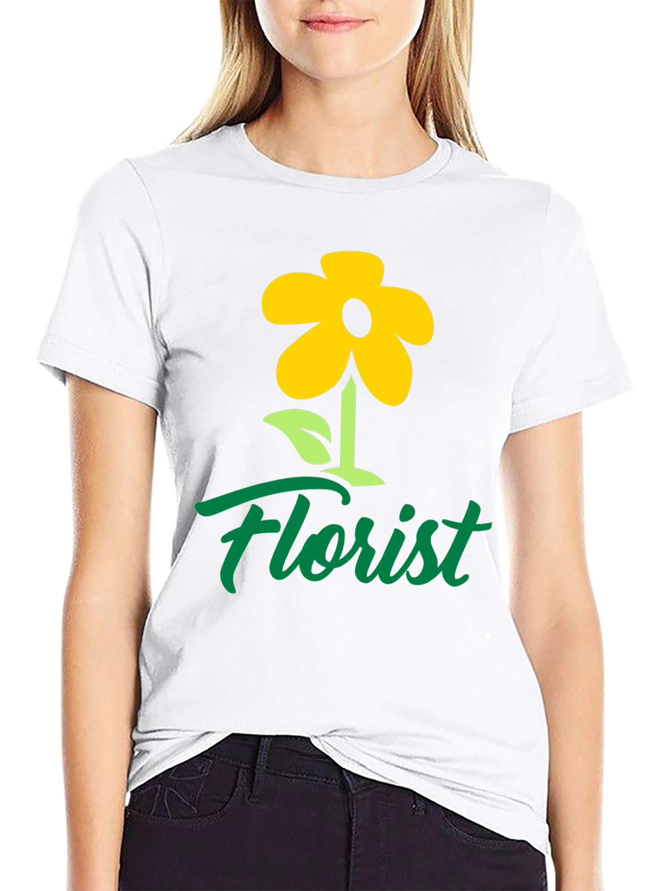 Florist T-Shirt - Yellow Flower Graphic