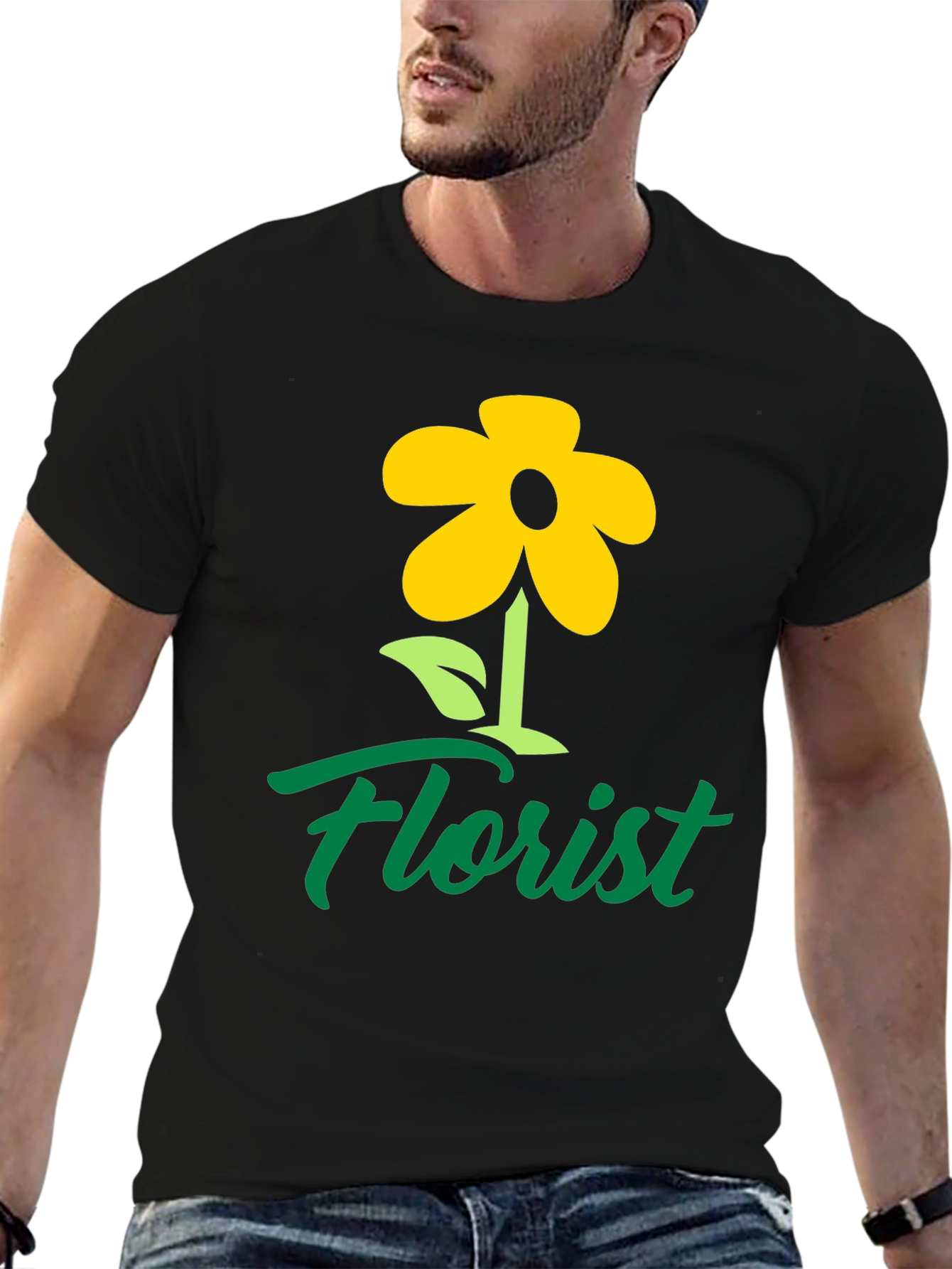 Florist T-Shirt - Yellow Flower Graphic