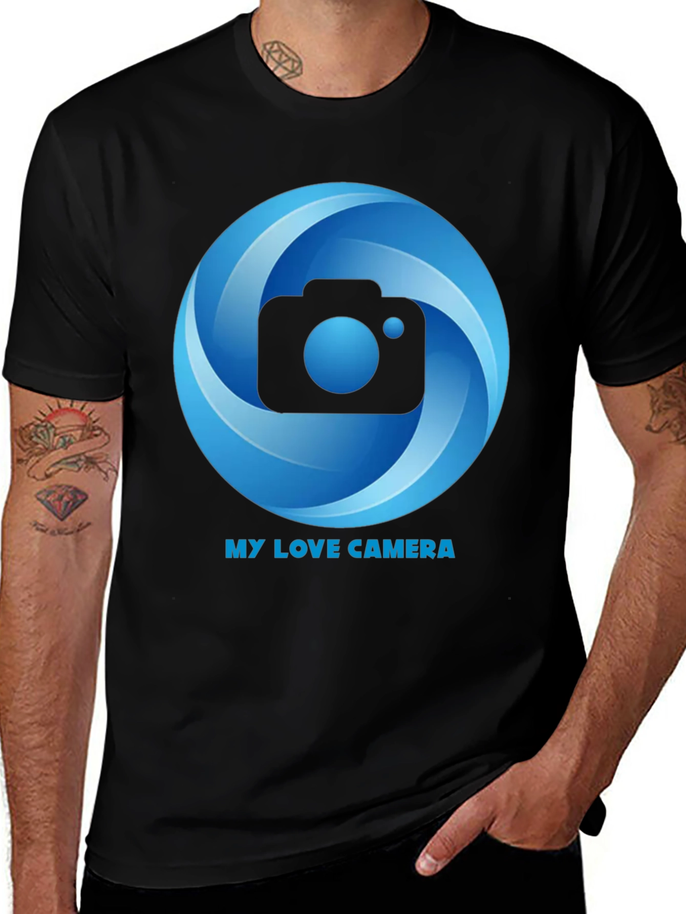 My Love Camera Black Graphic Tee