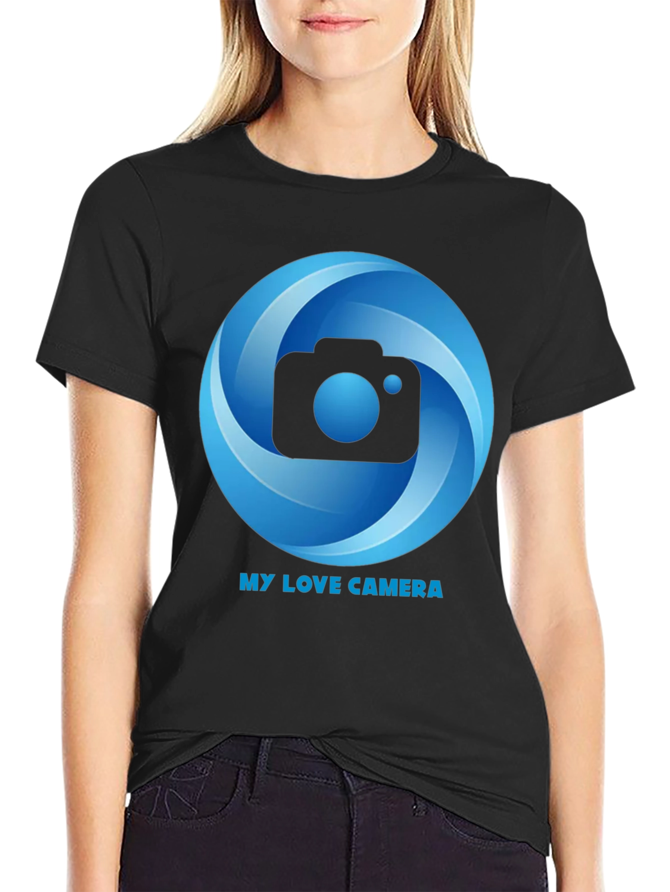 My Love Camera Black Graphic Tee