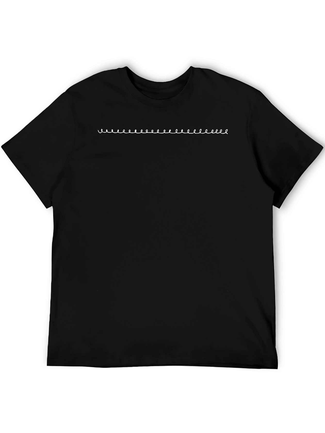 Mens Black T-Shirt with Fun Scribble Design