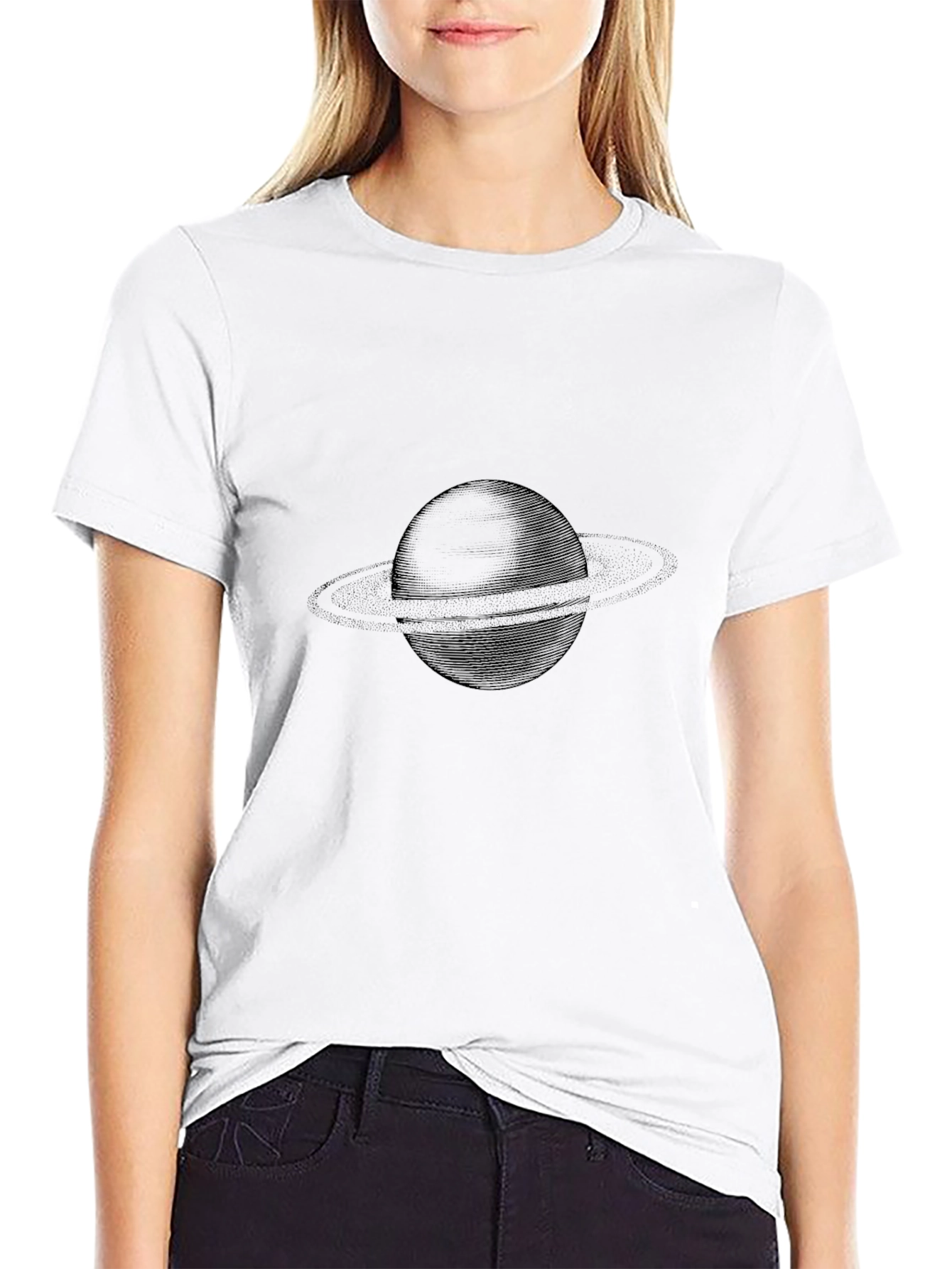 Saturn Graphic Tee - Black Casual Comfort