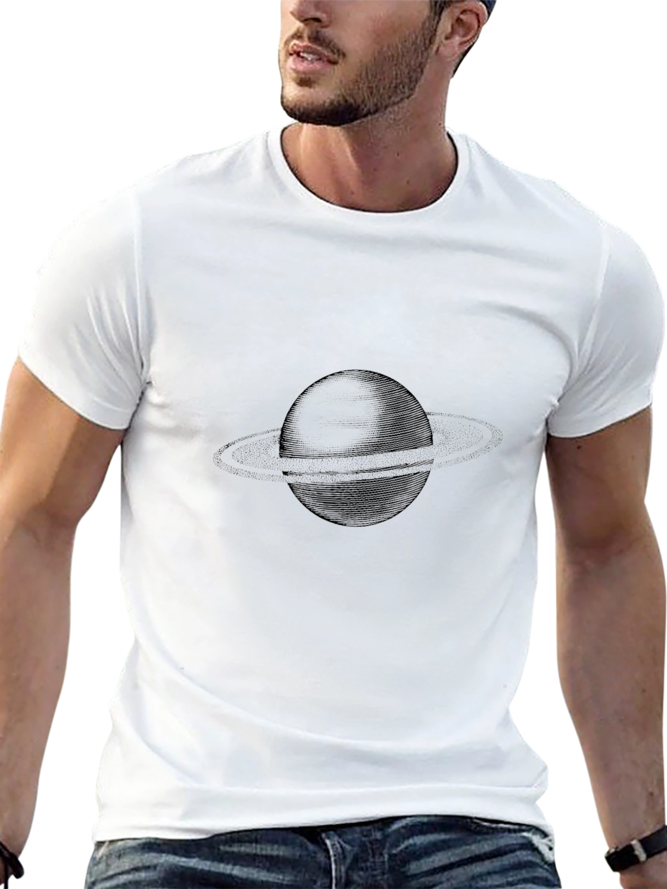 Saturn Graphic Tee - Black Casual Comfort