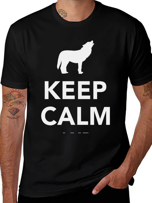Keep Calm Wolf T-Shirt - Black Tee