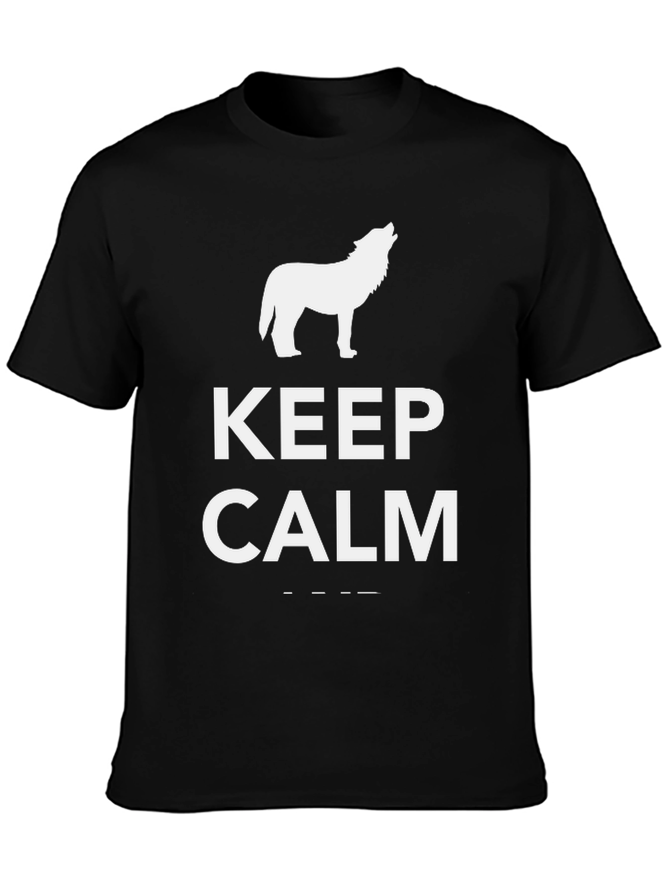 Keep Calm Wolf T-Shirt - Black Tee